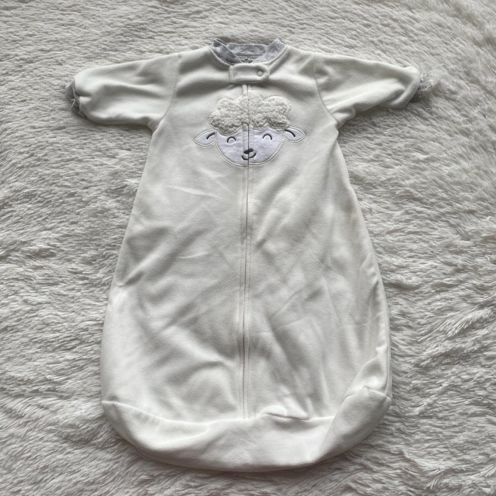 CARTER Sheep Pattern Thermal Baby One Piece Bodysuit Gray White Small S